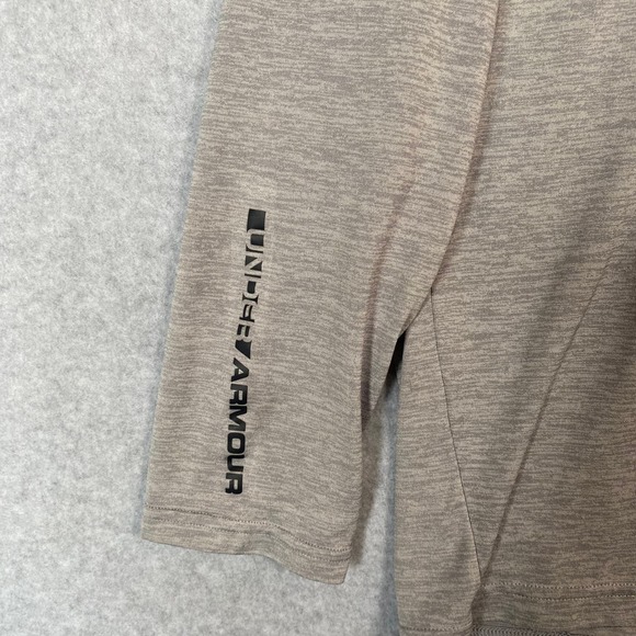 Under Armour Snap Button Heat Gear Long Sleeve Shirt Pullover Medium Loose Gray - Picture 3 of 7